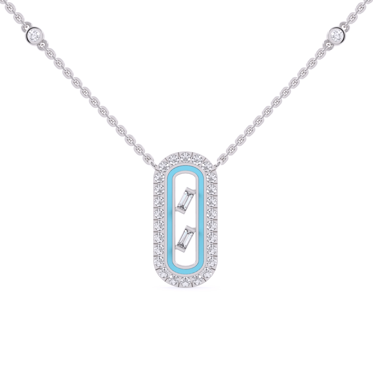 Charming Baguette Lab Grown Diamond Necklace